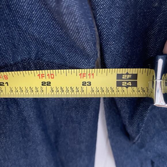 Vtg 90s Denim Maxi Dress XL Prairie Button Down Cowgirl Modest Cottagecore - Picture 8 of 9